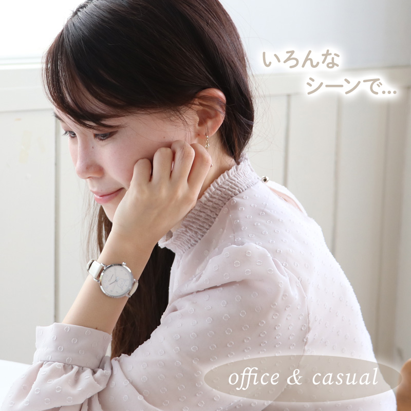 Mother garden 腕時計 しろたん ホワイト ブラック 合皮 ベルト