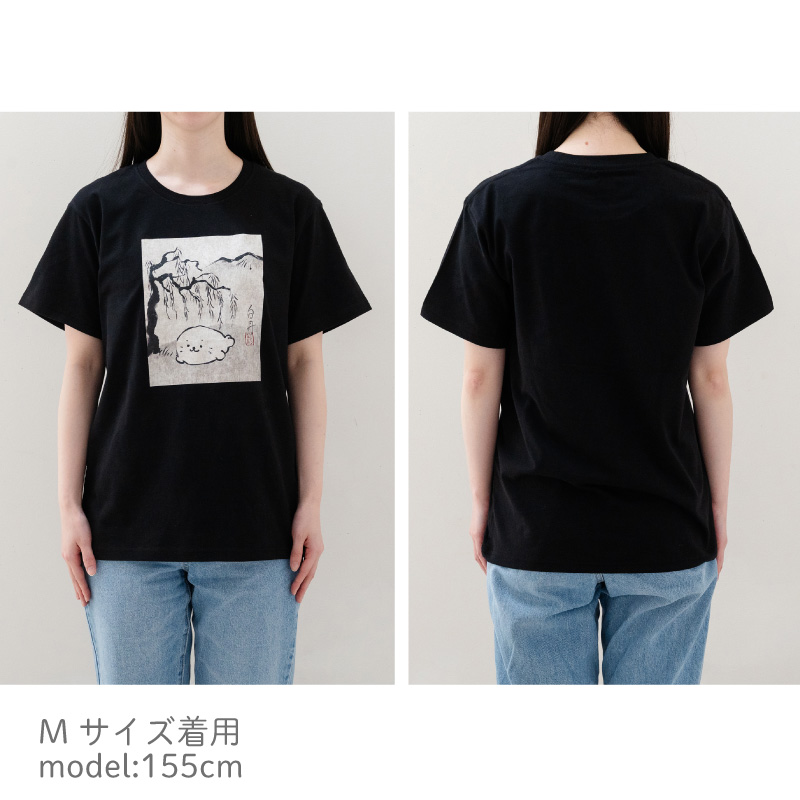 Mother garden しろたん Tシャツ 半袖 白丹柄 黒色 S/M/L/XL