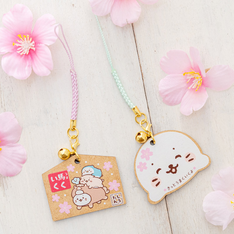 京アニ 絵馬 エスマ文庫 特典 キーホルダー　ストラップ アクリル絵馬（S）赤色の根付ストラップ付きクリアキーホルダー 大