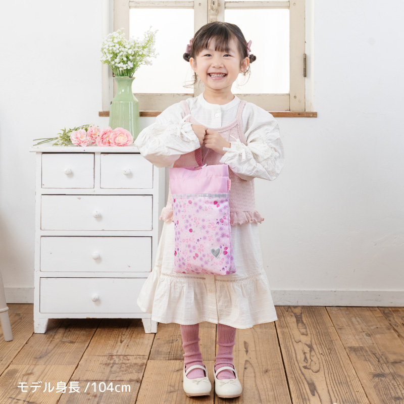 タンしお様　確認用　いちご　白地　チェリーピンク　上履き入れ　シューズケース Mother garden（マザーガーデン） 野いちご シューズバッグ 小花いちご