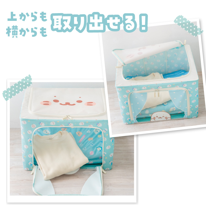 Mother garden（マザーガーデン） しろたん ぽてぽて柄 収納ケース 60L