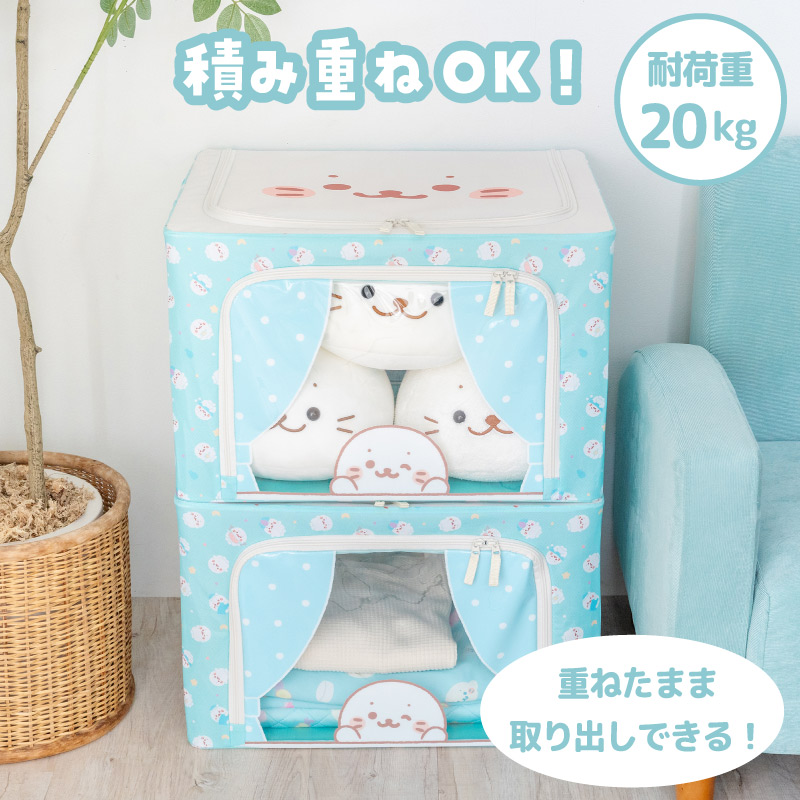Mother garden（マザーガーデン） しろたん ぽてぽて柄 収納ケース 60L