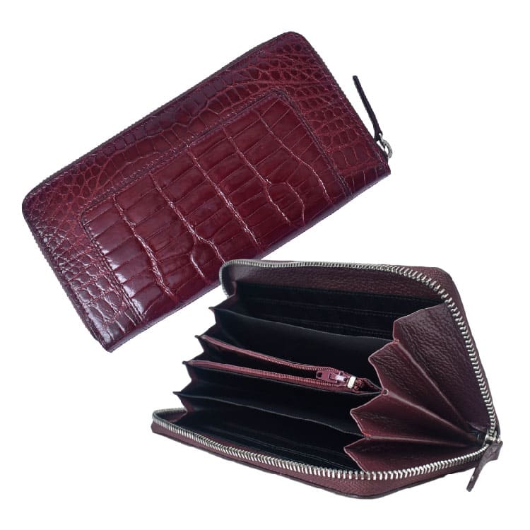 クロコダイル 長財布 メンズ レディース 鰐革 シャイニング ラウンド