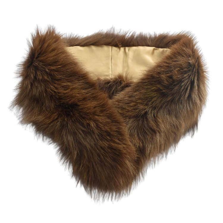 フォックス カラー クリップ付 ファーマフラー レディース ダブル