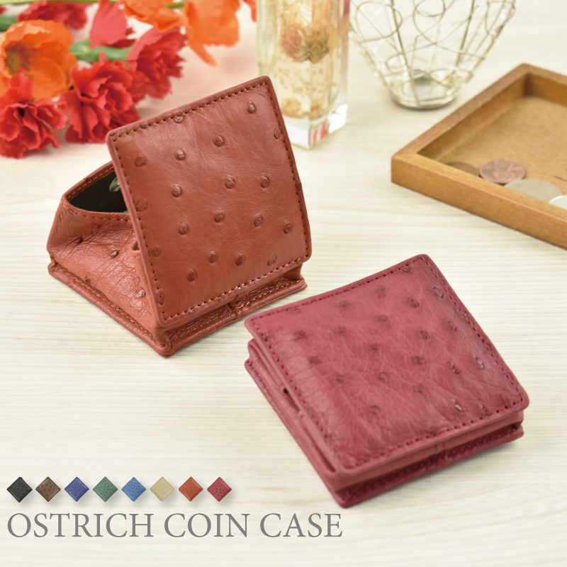 MGSABLE オーストリッチ コインケース メンズ レディース BOX型 箱型