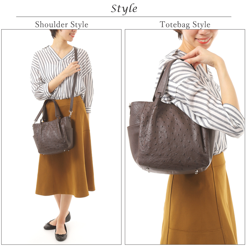 MGSABLE バッグ レディース オーストリッチ 本革 2way