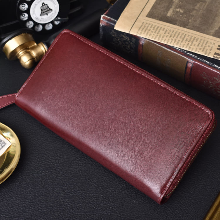 MGSABLE 長財布 メンズ 本革 ゴート ラウンド 財布 小銭入れ