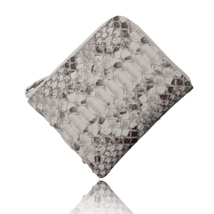 財布 パイソン 蛇革 ヘビ革 メンズ レディース 本革 薄型 小さめ ミニ財布 男性 女性 プレゼント 軽量 グリーン 緑 金運 開運 L字ファスナー スキミング防止 | MGSABLE | 01