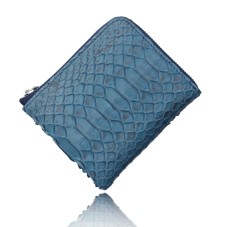 財布 パイソン 蛇革 ヘビ革 メンズ レディース 本革 薄型 小さめ ミニ財布 男性 女性 プレゼント 軽量 グリーン 緑 金運 開運 L字ファスナー スキミング防止 | MGSABLE | 03