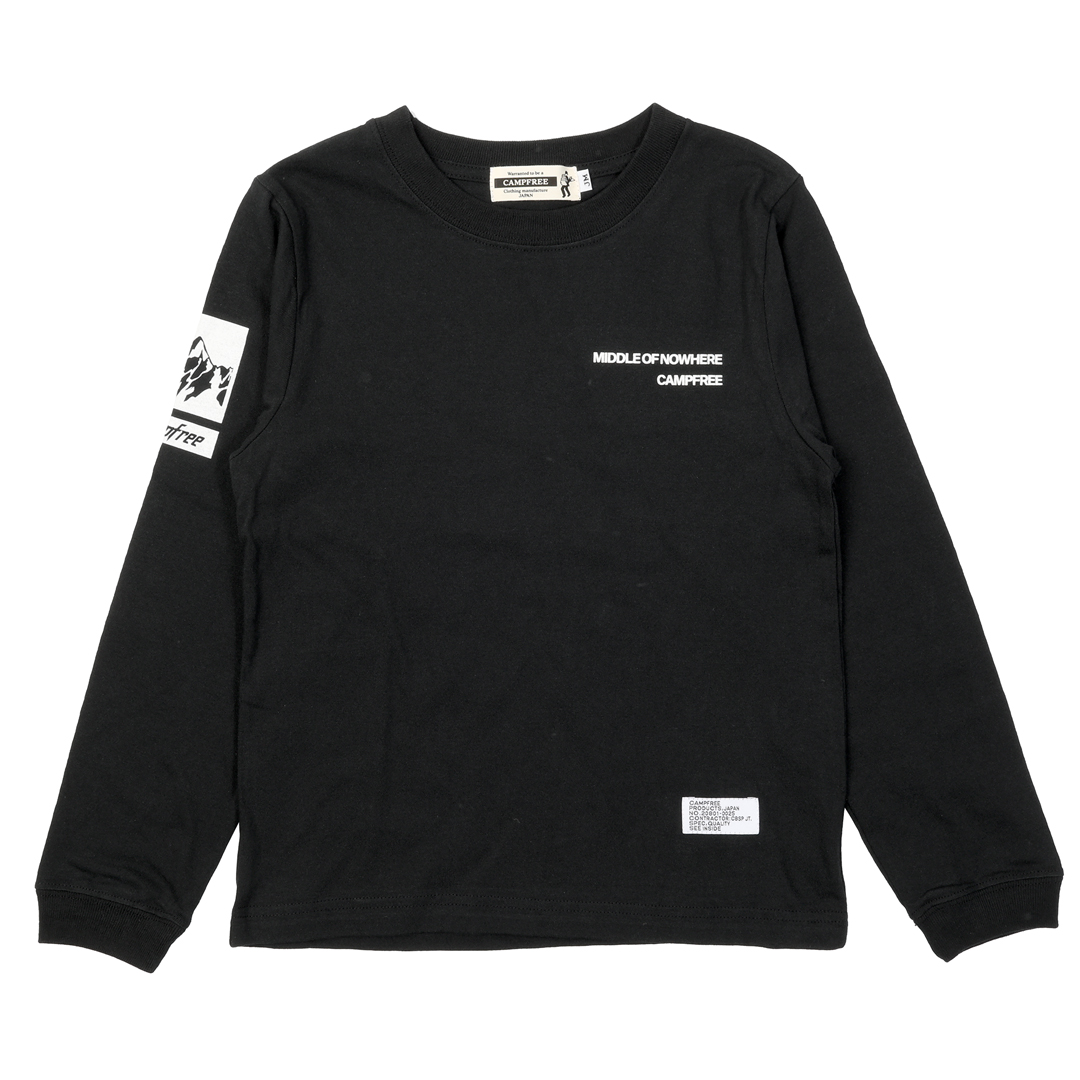 CAMPFREE コットンTシャツ ロンT ロングtシャツ ジュニア 袖プリント