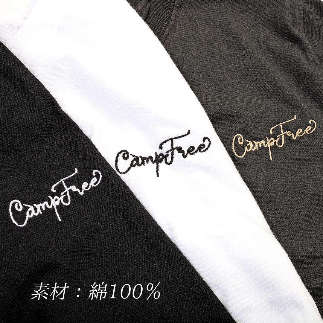 CAMPFREE ロンT 長袖tシャツ メンズTシャツ メンズ 胸刺繍入り ワン