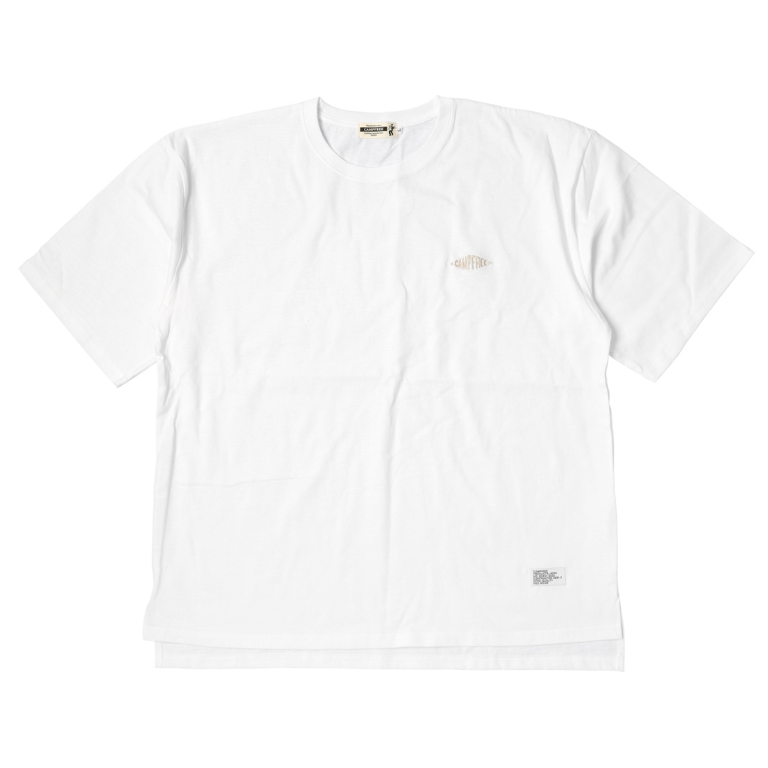 Tシャツ メンズ 半袖 同色 刺繍 ブランド CAMPFREE コットン100% 綿100% 大きいサイズ ティーシャツ ティシャツ 白 黒 おしゃれ｜mha｜02