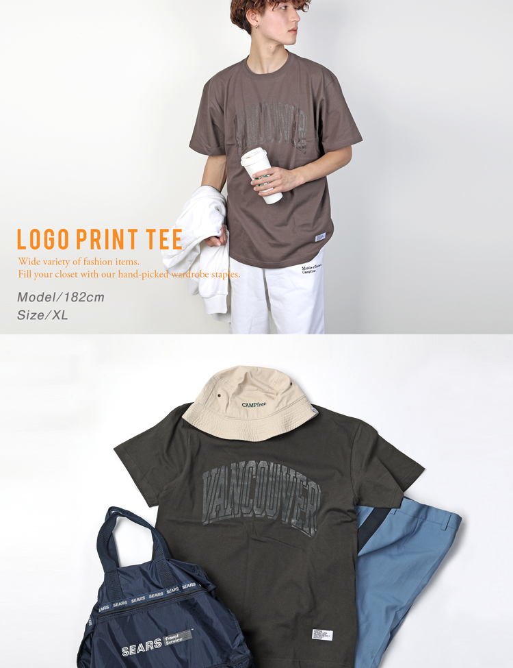 ティシャツ メンズTシャツ CAMPFREE ロゴTシャツ メンズ コットンT