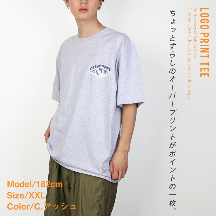 ティシャツ Tシャツ メンズ 半袖 同色 プリント ワンポイント ロゴ