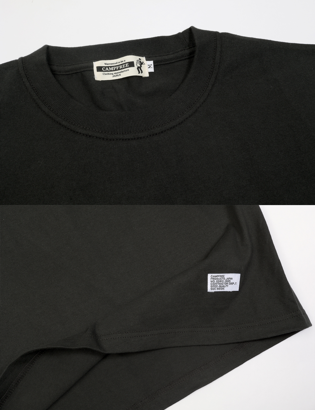 ティシャツ Tシャツ メンズ CAMPFREE コットン 半袖 刺繍 7.4oz やや