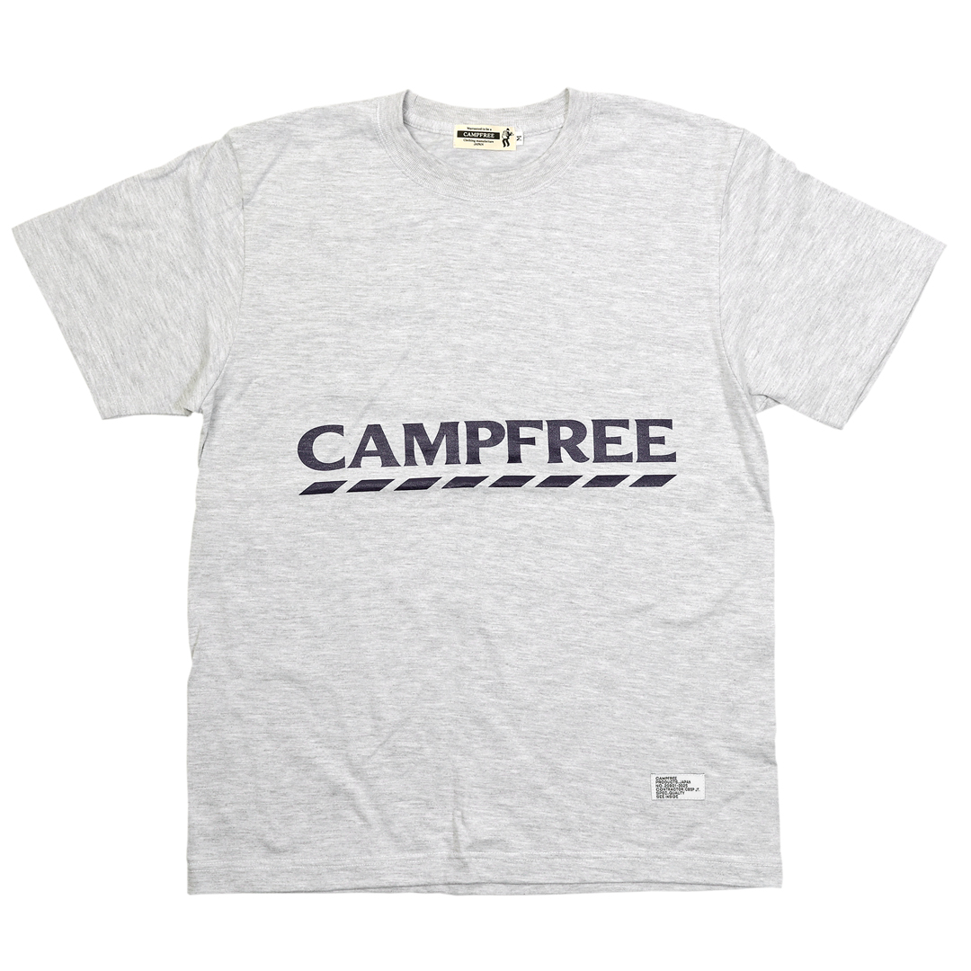 Tシャツ メンズ 半袖 5.6oz ロゴ コットン 綿 CAMPFREE ブランド 大きいサイズ 白...