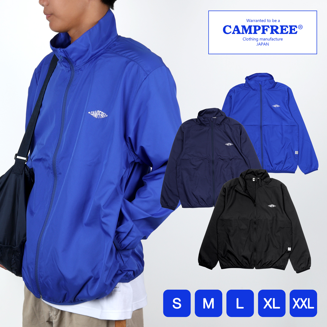 F.C.R.B フーデッドナイロンジャケット 黒 Lサイズ 薄手 3シーズン CAMPFREE ナイロンジャケット 薄手 メンズ レディース ブラック 黒