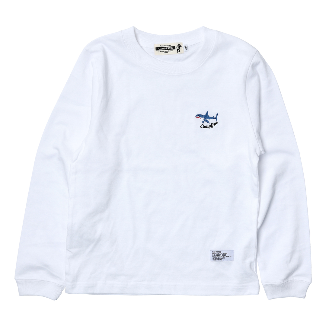 CAMPFREE ロンT ジュニア 子供 サメ 鮫 ティシャツ ロングtシャツ