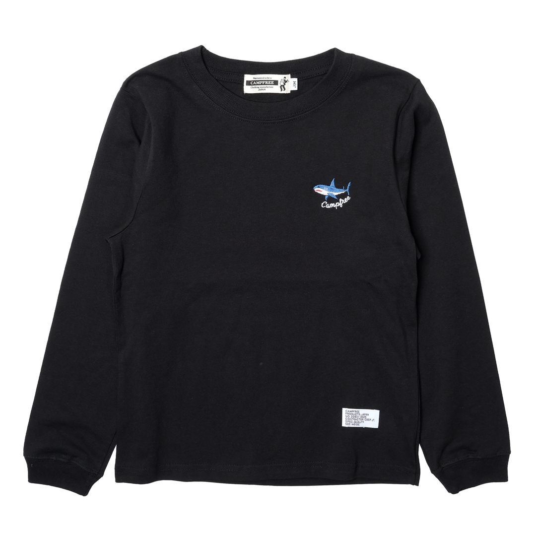 CAMPFREE ロンT ジュニア 子供 サメ 鮫 ティシャツ ロングtシャツ