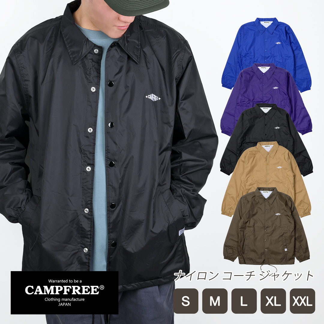 CAMPFREE コーチジャケット ナイロンジャケット メンズ ワンポイント