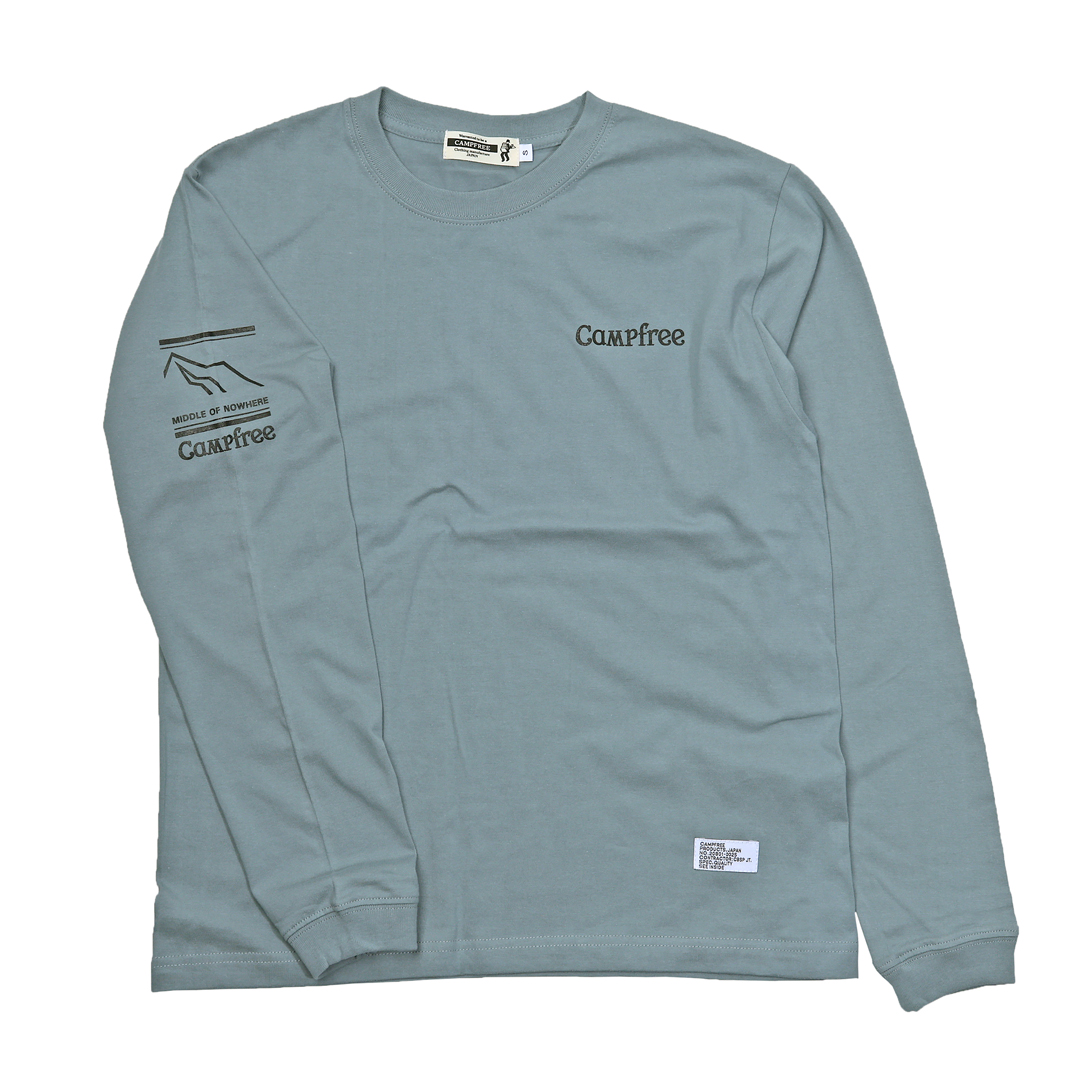 CAMPFREE ティシャツ メンズ ロンT ロゴプリント ワンポイント 袖