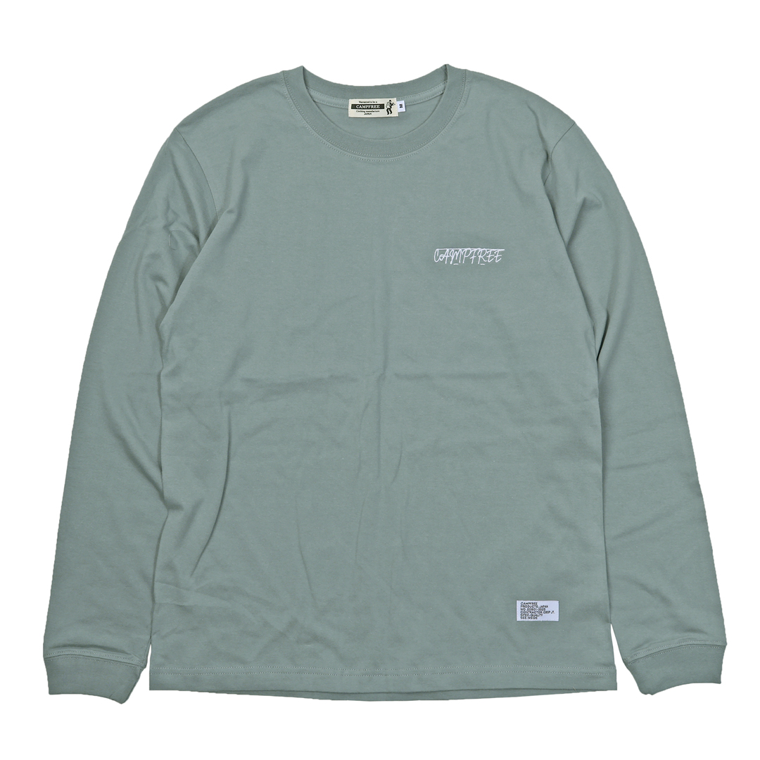 CAMPFREE ティシャツ メンズ ロンT ロゴプリント ワンポイント 袖