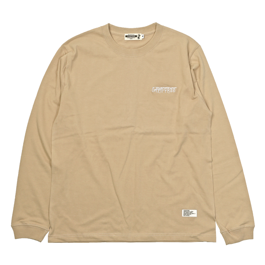 CAMPFREE ティシャツ メンズ ロンT ロゴプリント ワンポイント 袖