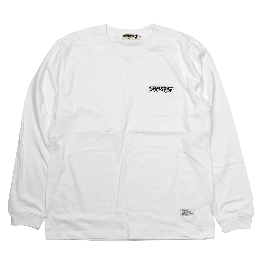 Resurrection ロゴプリント 長袖T CAMPFREE ティシャツ メンズ ロンT ロゴプリント ワンポイント 袖