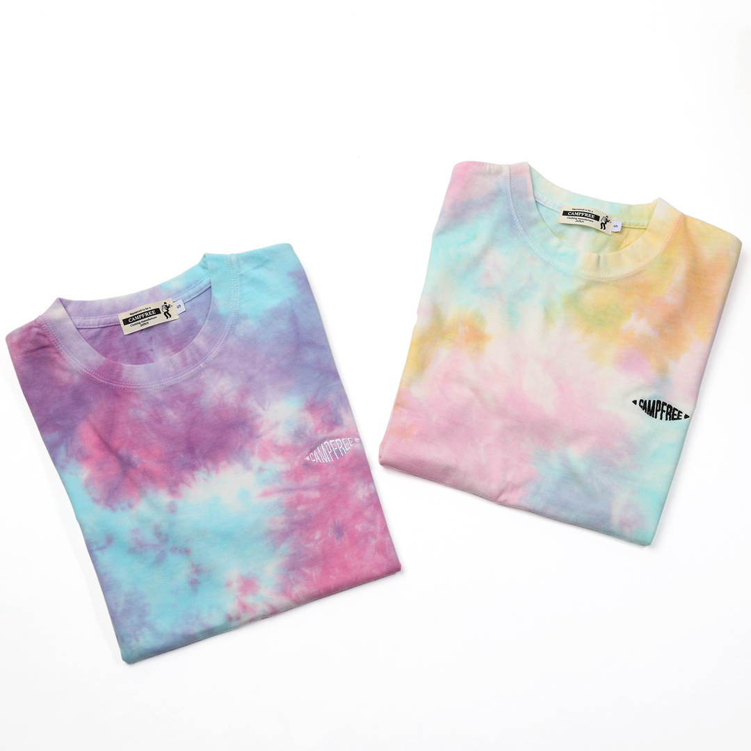 タイダイTシャツ 半袖 ロゴtシャツ メンズ 5.3oz 刺繍 ワンポイント