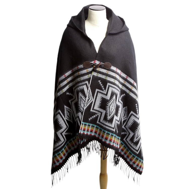 ポンチョ ストール ネイティブ 民族柄 ボタン フード付き レディース メンズ コート マント 大判 ケープ 秋冬 M H A Style 通販 Yahoo ショッピング