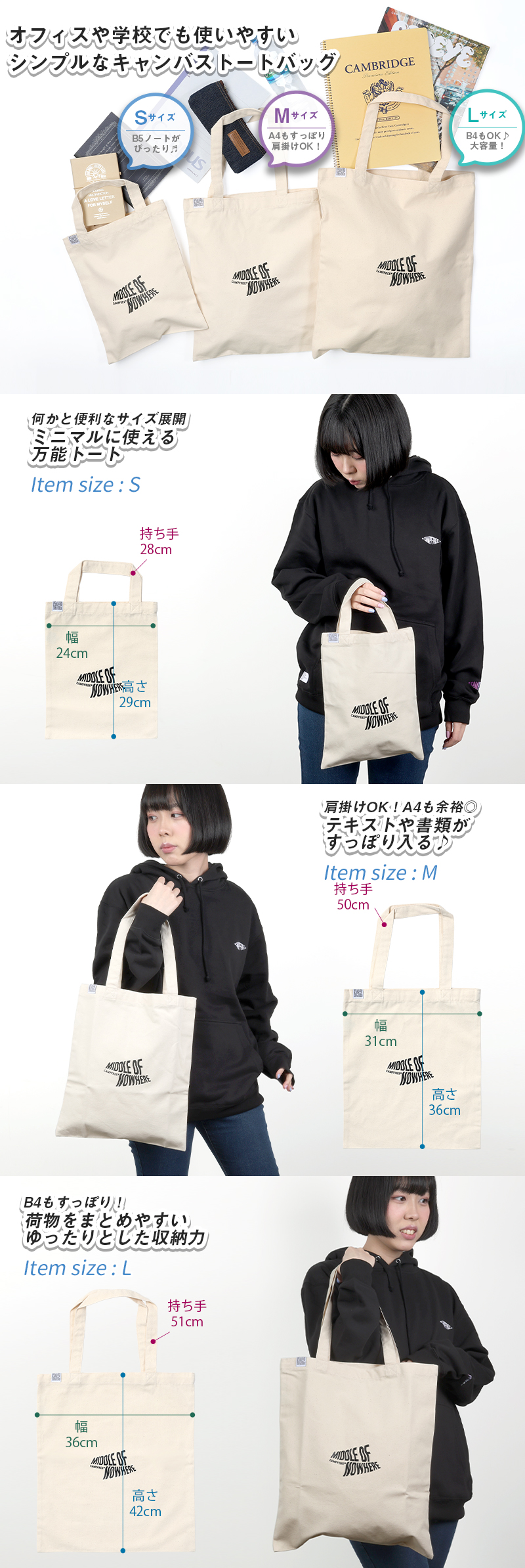 CAMPFREE サブバッグ ミニトートバッグ トートバッグ マチなし A4