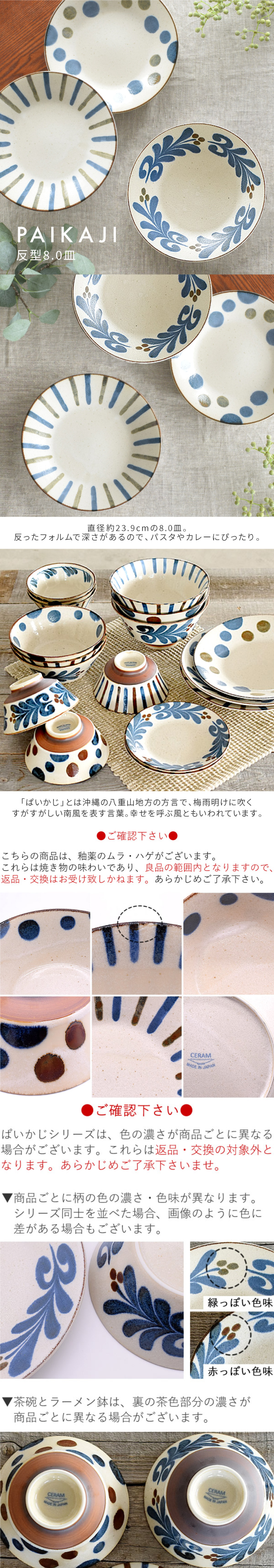 食器 和食器 おしゃれ 皿 パスタ皿 ぱいかじ反型8.0皿 大皿 美濃焼