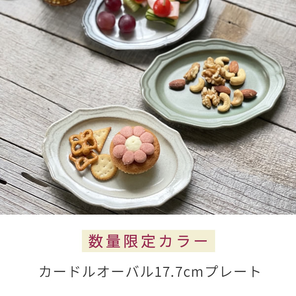 食器 おしゃれ 皿 取り皿 （限定）カードルオーバル17.7cmプレート ケーキ皿 中皿 美濃焼 プレート 楕円皿