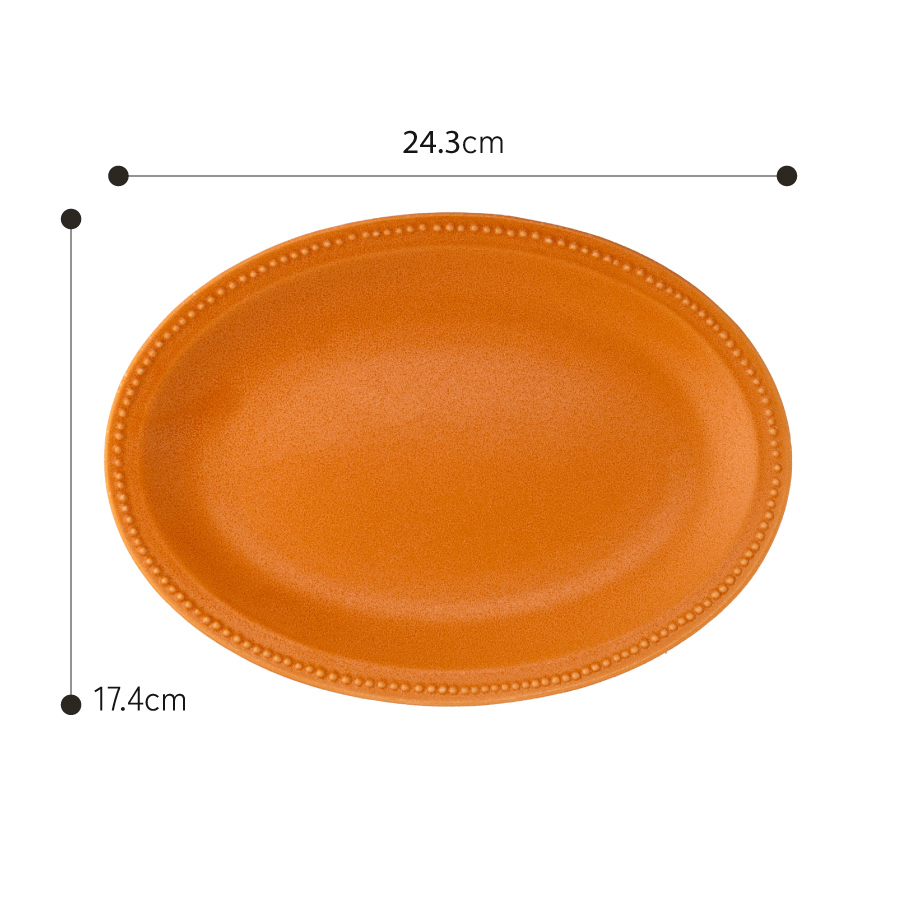 皿 LIM DOT オレンジプレート24.3cm 大皿 オーバル おしゃれ 楕円皿