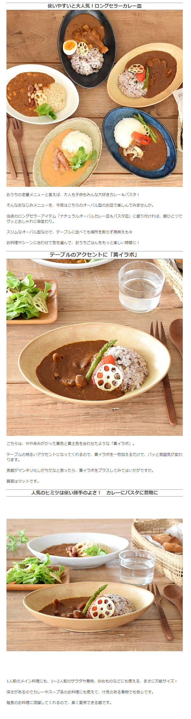 食器 和食器 おしゃれ 皿 カレー皿 （黄イラボ）ナチュラルオーバルカレー皿＆パスタ皿 パスタ皿 モダン 美濃焼 ボウル