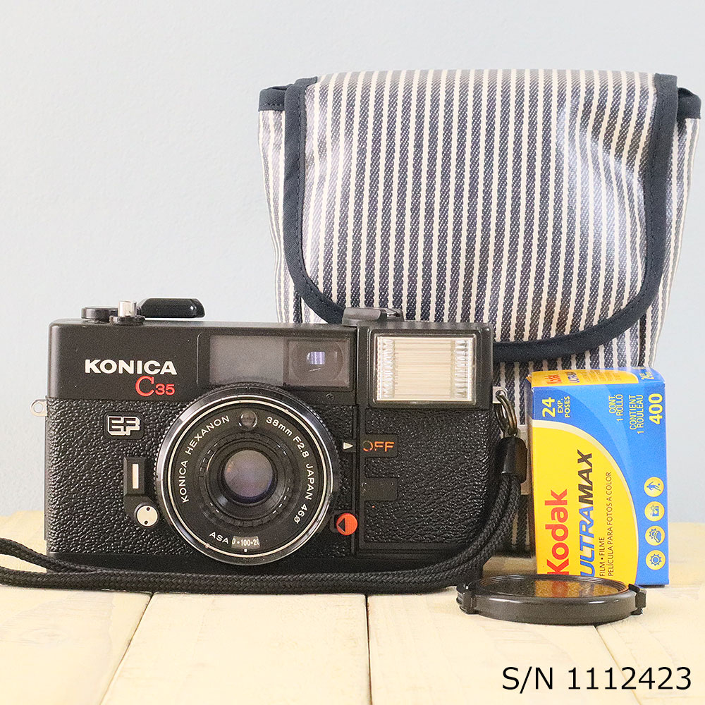 中古】【保証付 】 コニカ KONICA C35 EF S/N 1112423（ケース