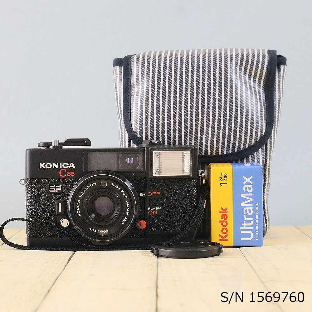 中古】【保証付 】 コニカ KONICA C35 EF S/N 1569760（ケース