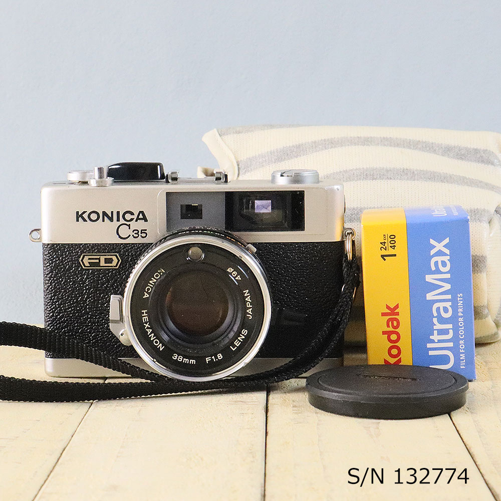 中古】【保証付 】 コニカ KONICA C35 FD S/N 132774（ケース