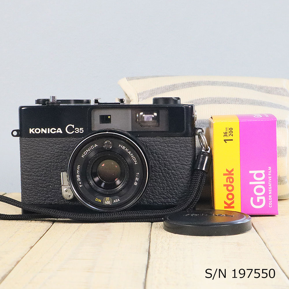 中古】【保証付 】 コニカ KONICA C35 ブラック S/N 197550