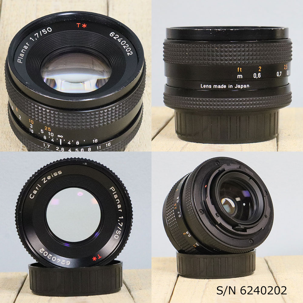 保証付 】【中古】 オールドレンズ CONTAX CARL ZEISS T* PLANAR 50mm F1.7 AEJ S/N 6240202  (ポーチ付) : 30003-013 : ミーナ - 通販 - Yahoo!ショッピング