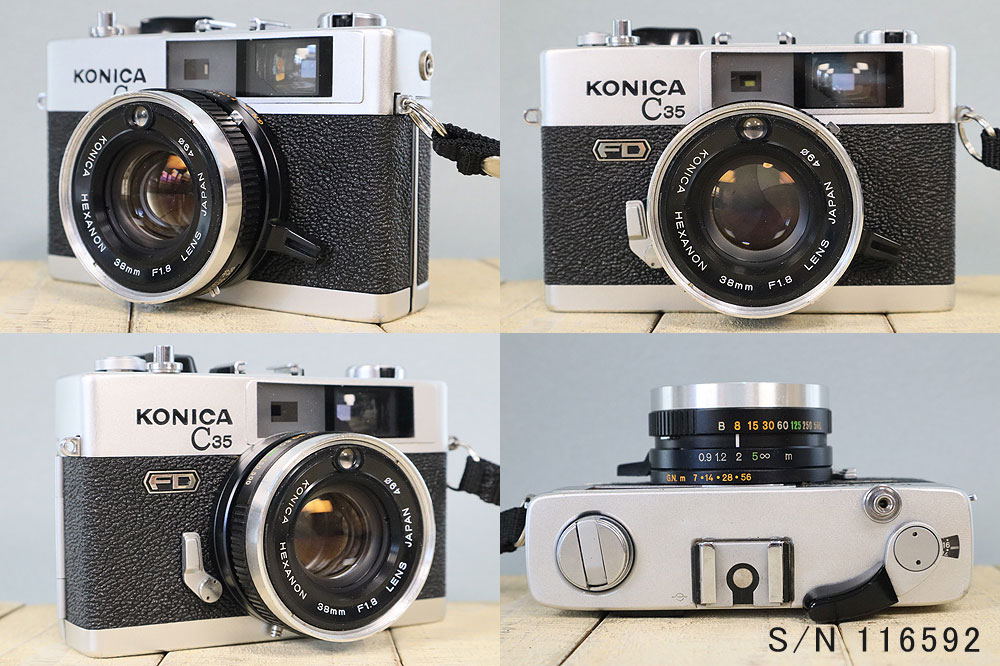 【本物新品保証】 コニカ 】 中古】【保証付 KONICA 116592（ケース S/N FD C35 フィルムカメラ