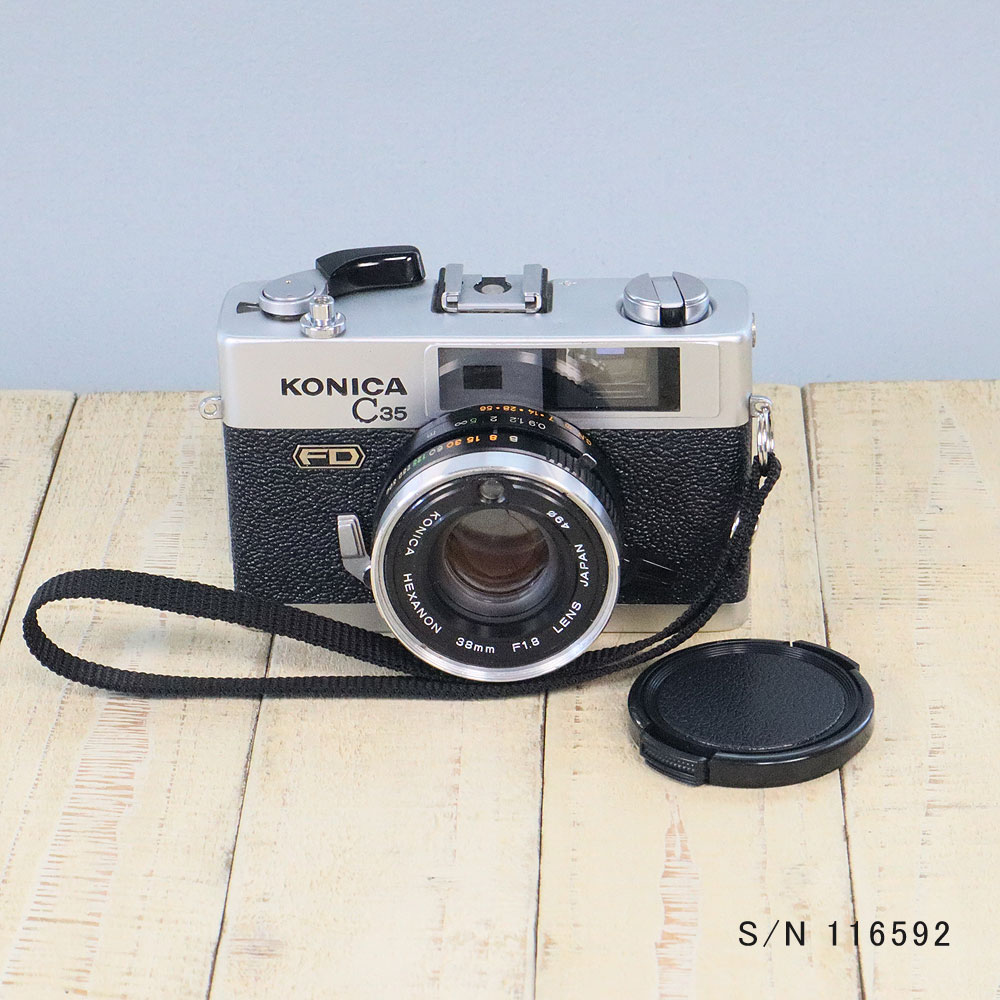 中古】【保証付 】 コニカ KONICA C35 FD S/N 116592（ケース