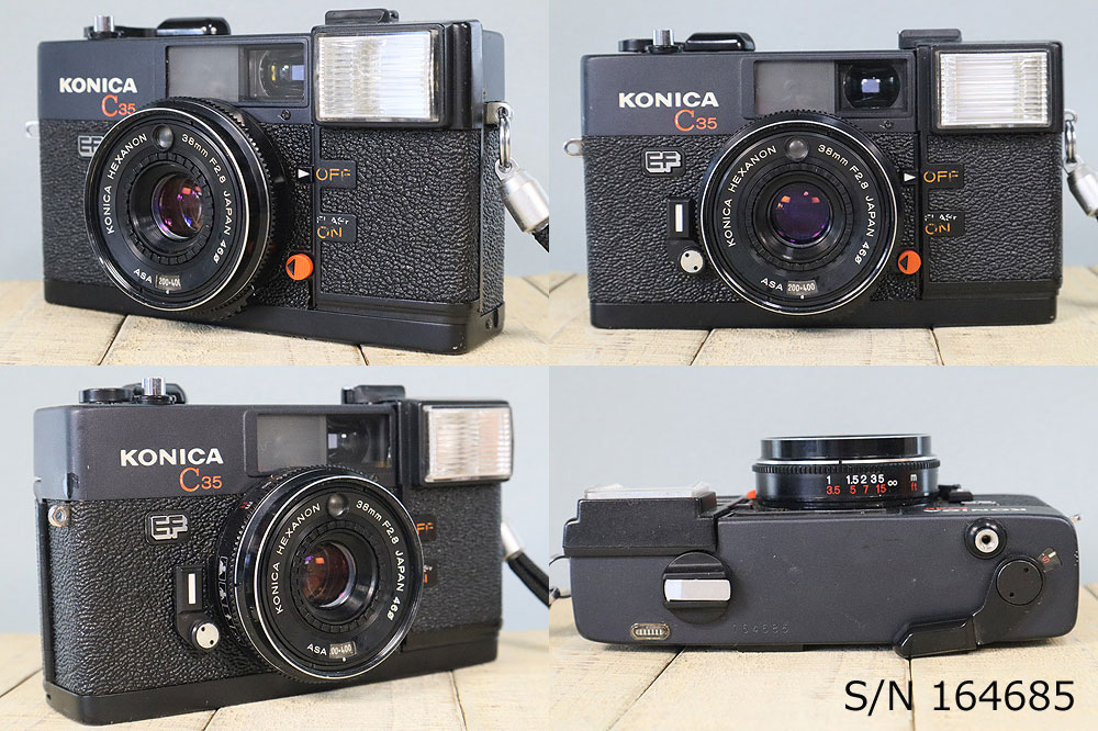 フィルムカメラ 希少種 【完動品】コニカC35V 中古】【保証付 】 コニカ KONICA C35 EF S/N 164685(ケース