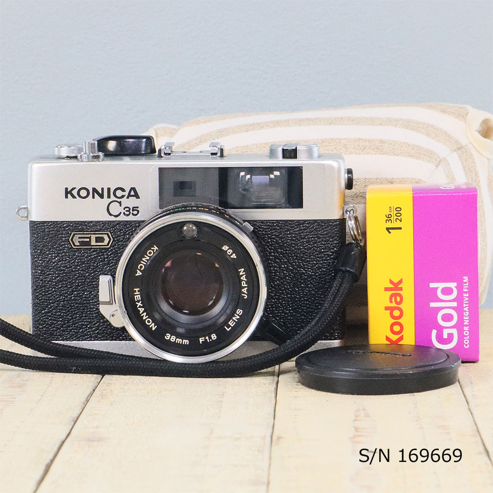 中古】【保証付 】 コニカ KONICA C35 FD S/N 169669（ケース