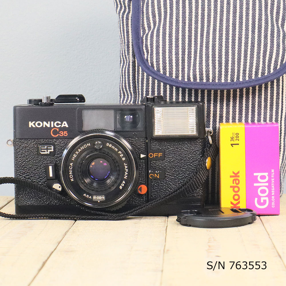 中古】【保証付 】 コニカ KONICA C35 EF S/N 763553（ケース