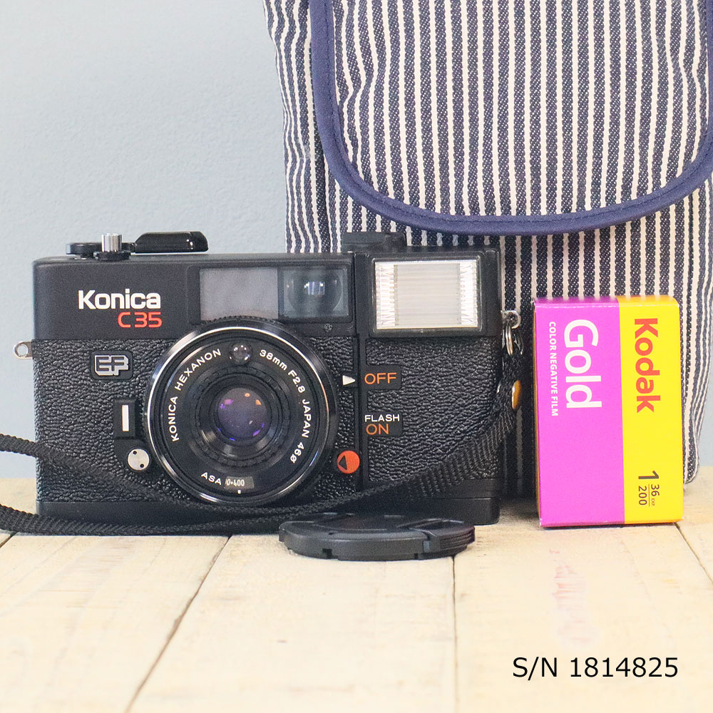 中古】【保証付 】 コニカ KONICA C35 EF S/N 1814825（ケース
