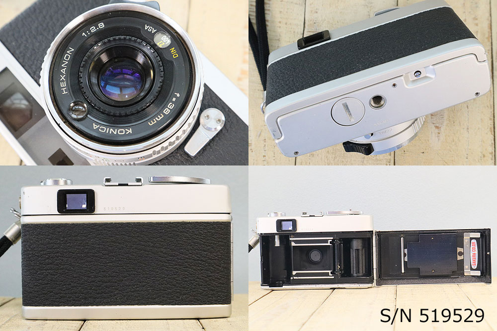 中古】【保証付 】 コニカ KONICA C35 初期型 S/N 519529