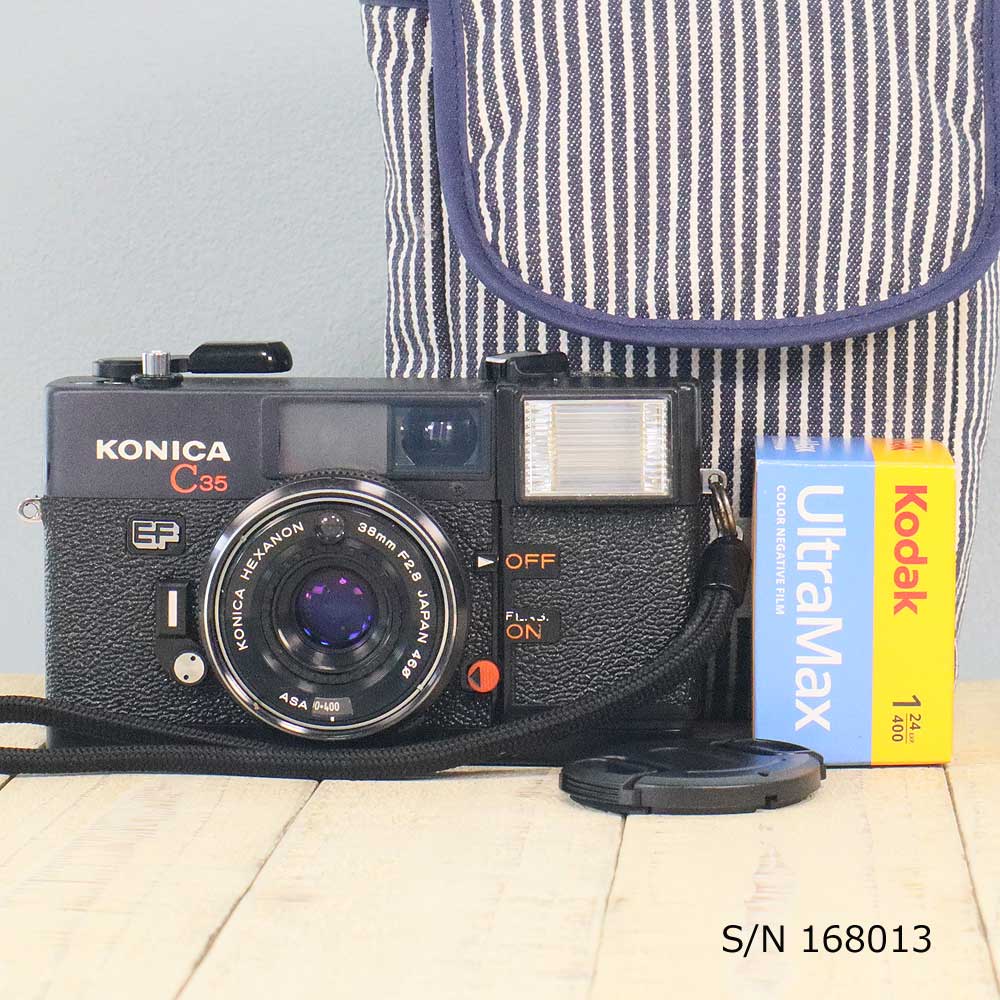 中古】【保証付 】 コニカ KONICA C35 EF S/N 168013（ケース