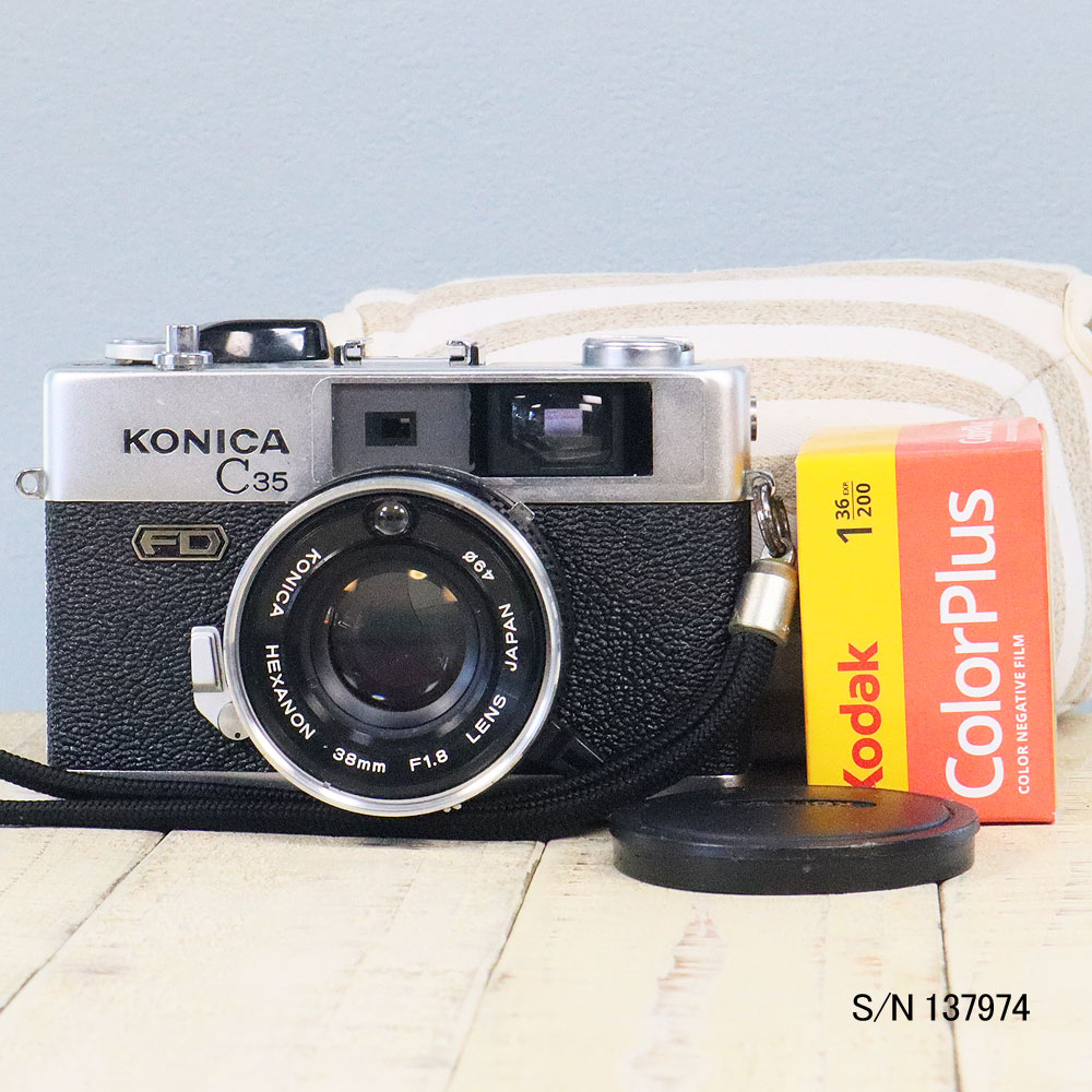 【動作品】Konica コニカ　C35 FD レンジファインダーカメラ 露出計動作品】 KONICA C35 FD レンジファインダー フィルムカメラ