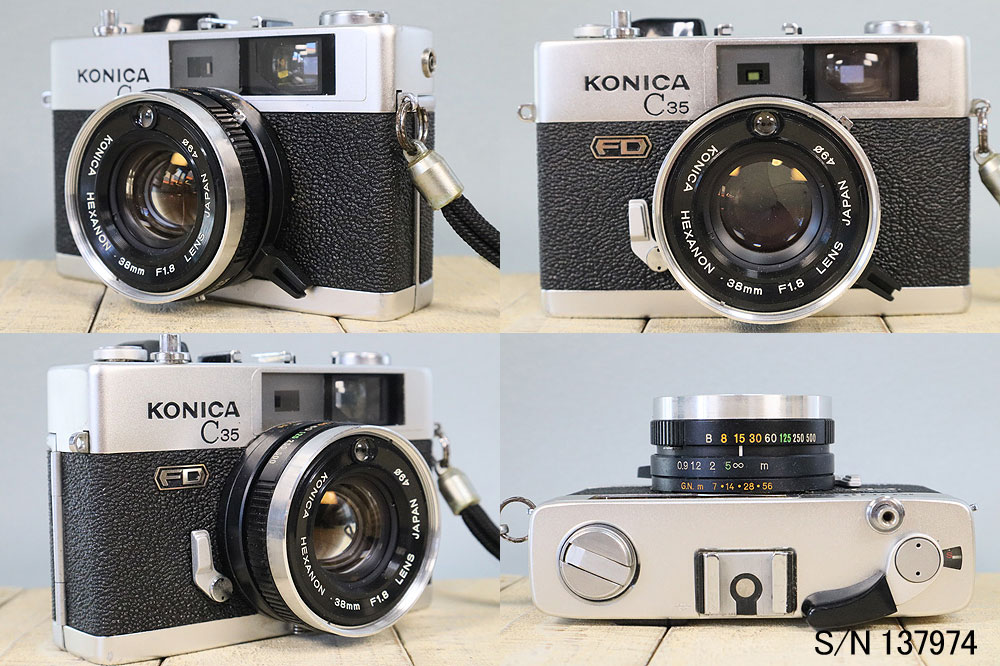 中古】【保証付 】 コニカ KONICA C35 FD S/N 137974（ケース